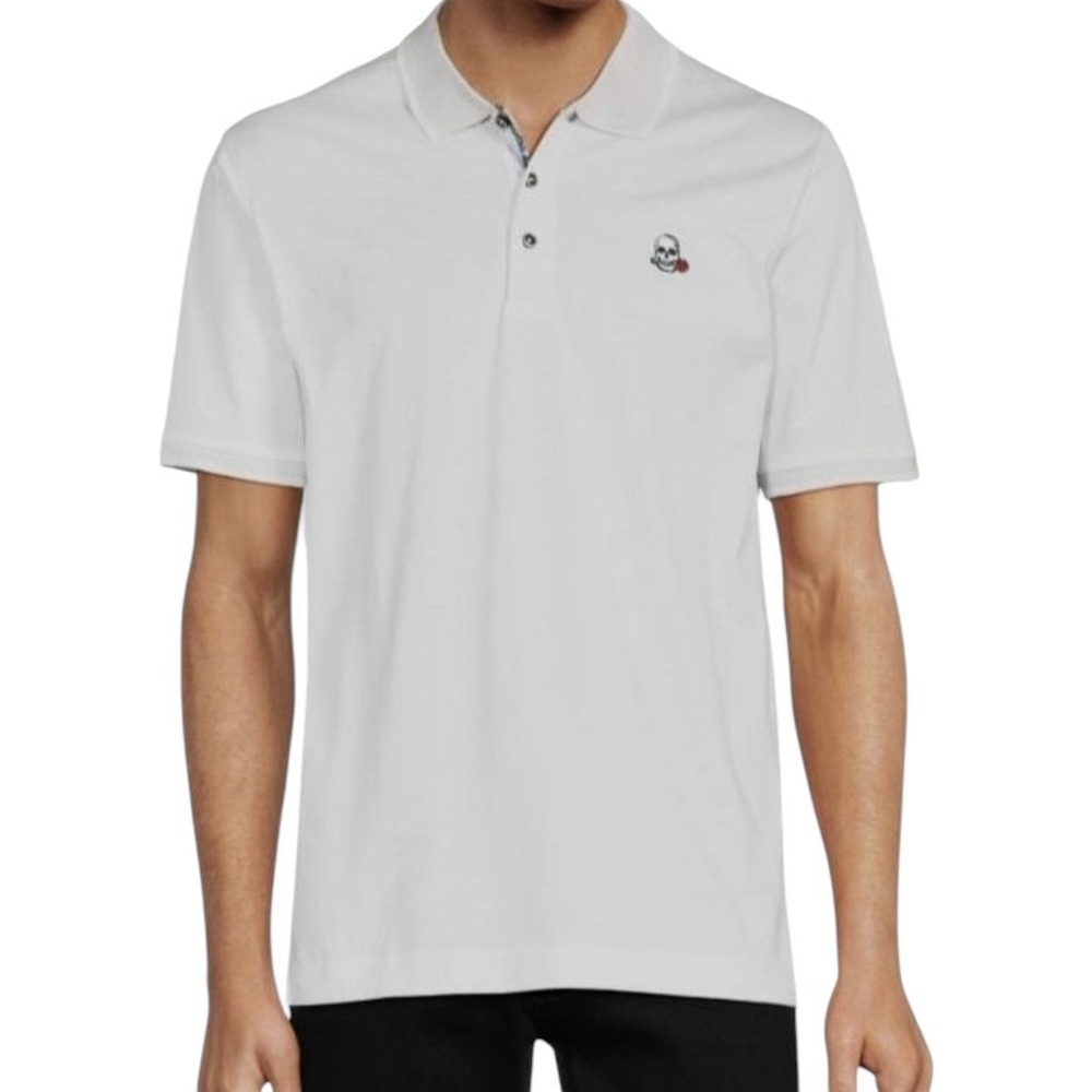 Robert Graham‎ Polo Shirt Mens Medium White Golf Designer Short Sleeve